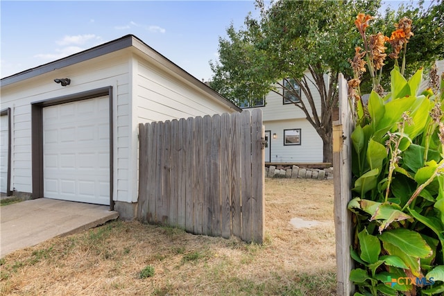 view of home's exterior featuring a garage