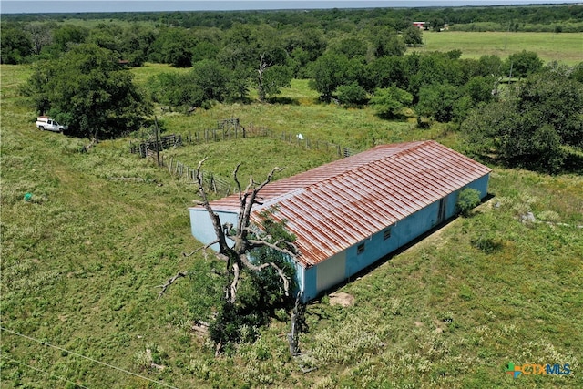 drone / aerial view featuring a rural view