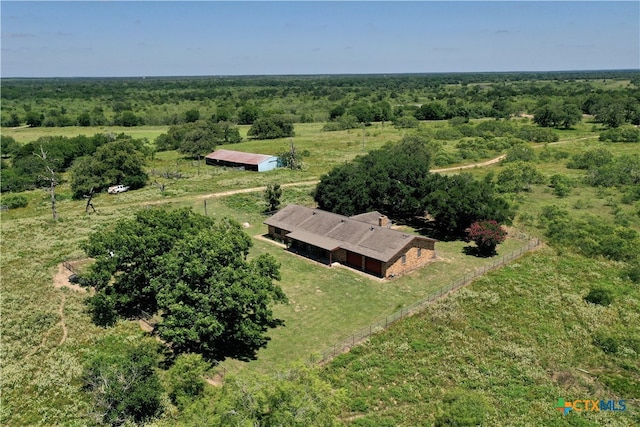 drone / aerial view featuring a rural view