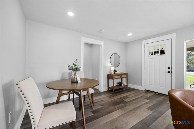 entryway featuring dark hardwood / wood-style flooring