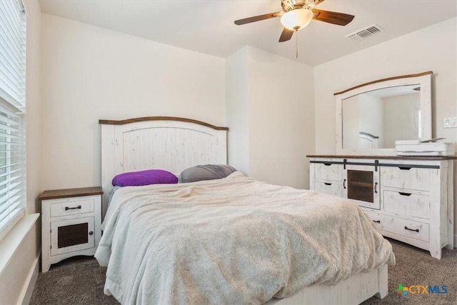 4851 Goliad Dr, Temple, TX 76502 - bedroom with visible vents, a ceiling fan, and carpet floors