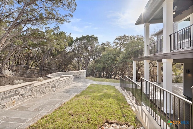 20029 Continental Dr, Lago Vista, TX 78645 - view of yard featuring a balcony and a patio area