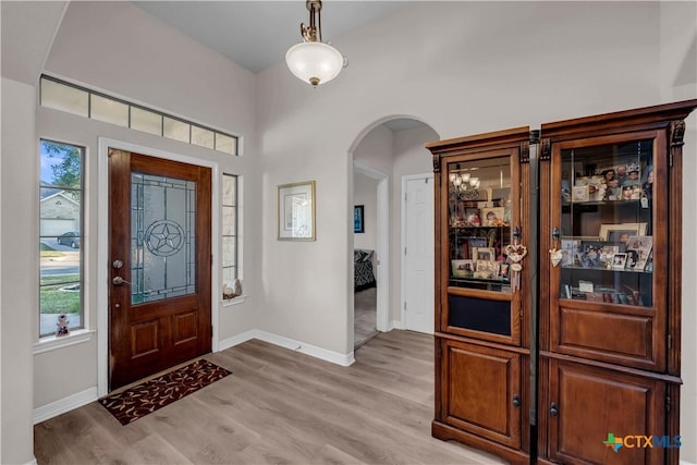 entrance foyer featuring light hardwood / wood-style flooring