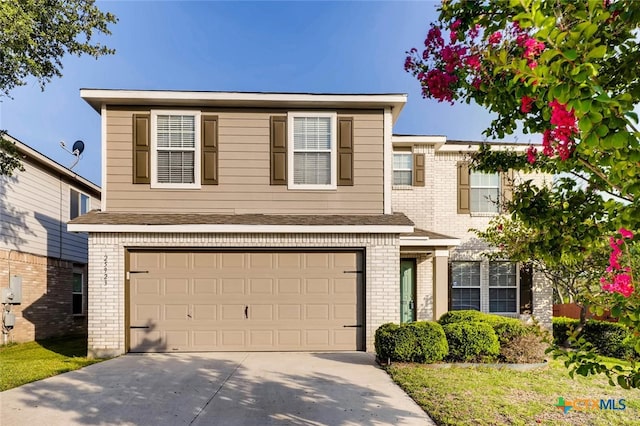 25923 Torch Lily, San Antonio, TX 78260 - traditional-style house with brick siding, an attached garage, and concrete driveway