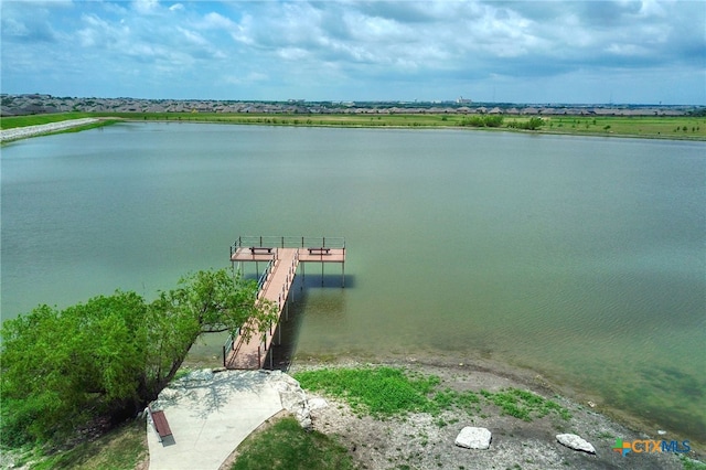water view with a dock