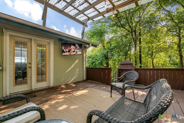 deck with a pergola