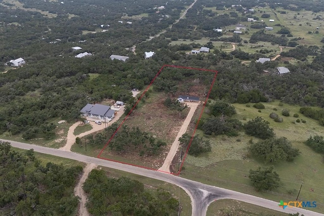 1907 Falconwood Dr, San Marcos, TX 78666 - aerial overview of property's location featuring property parcel outlined