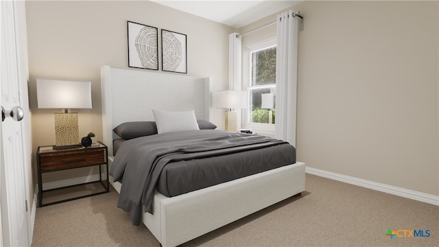 view of carpeted bedroom