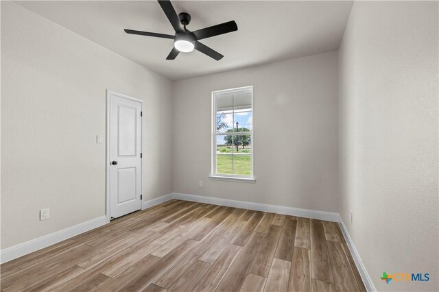 1811 Ember Dr, Temple, TX 76502 - spare room featuring light wood-type flooring and ceiling fan