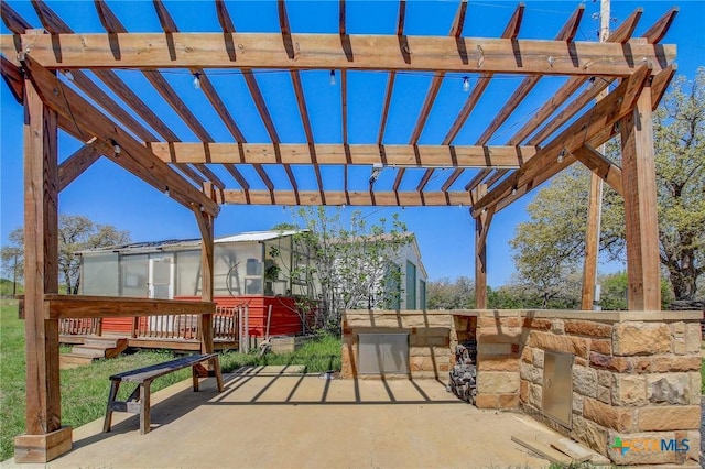 view of patio / terrace with a pergola