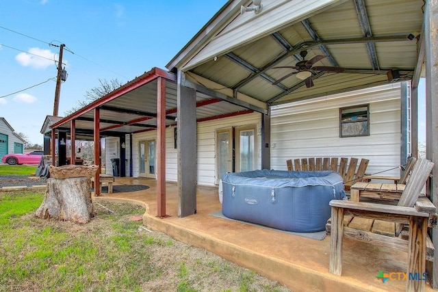 view of patio / terrace with a ceiling fan