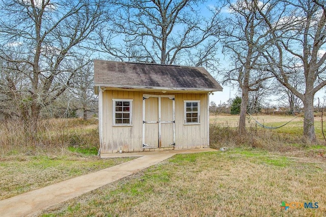 view of shed