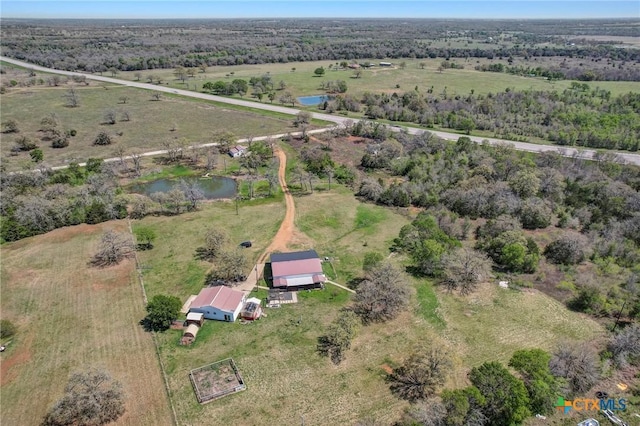 bird's eye view with a rural view