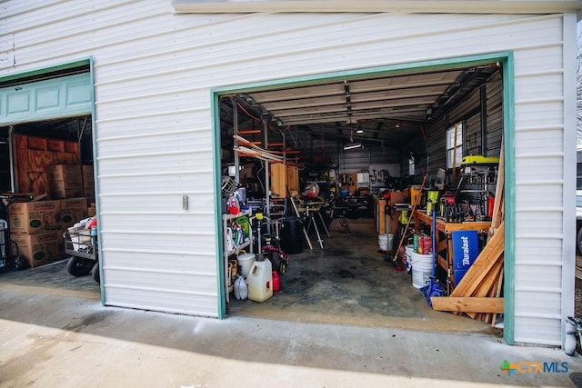 view of garage