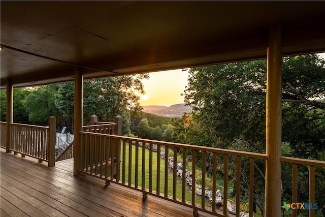 514 Eden Ranch Dr, Canyon Lake, TX 78133 - view of deck at dusk