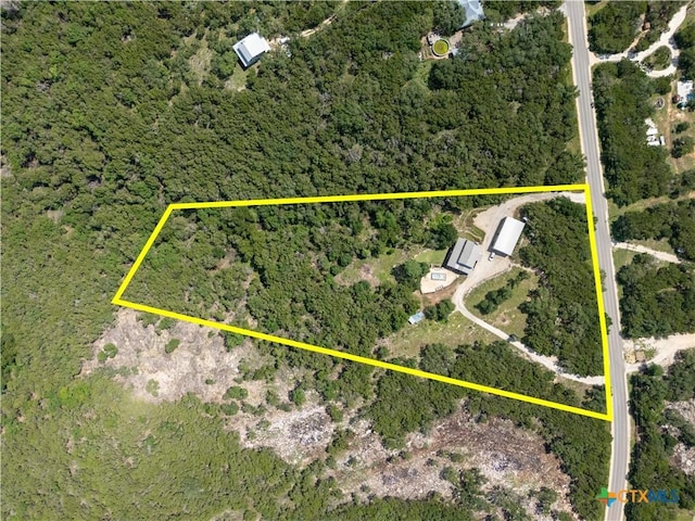 514 Eden Ranch Dr, Canyon Lake, TX 78133 - aerial overview of property's location with property parcel outlined