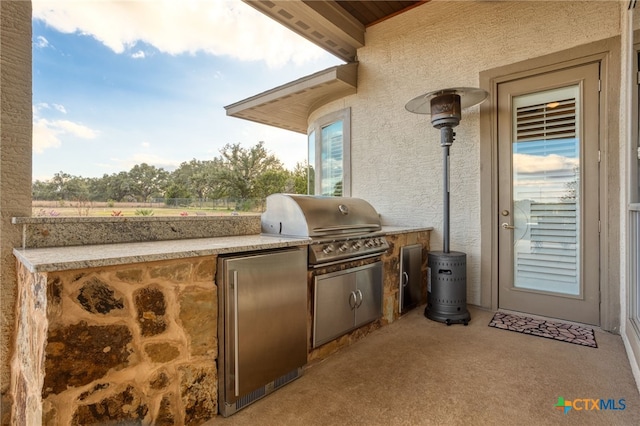 view of patio / terrace with area for grilling and an outdoor kitchen