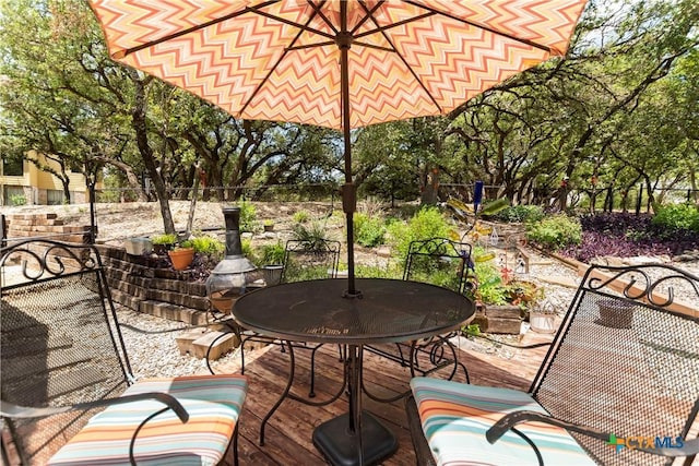 view of patio / terrace featuring outdoor dining space