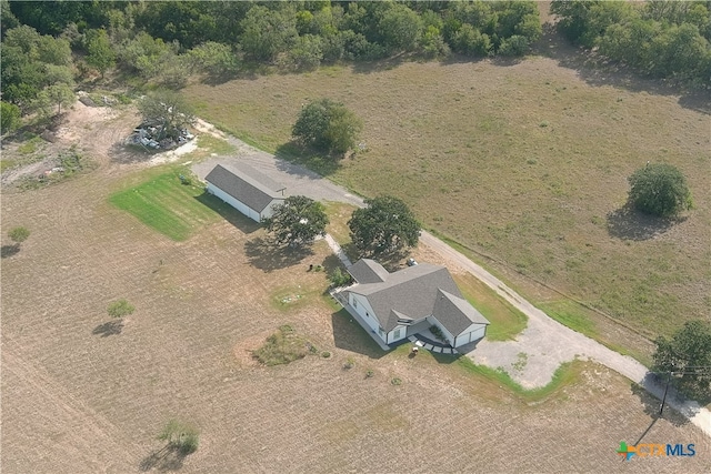 bird's eye view with a rural view