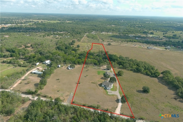 bird's eye view with a rural view