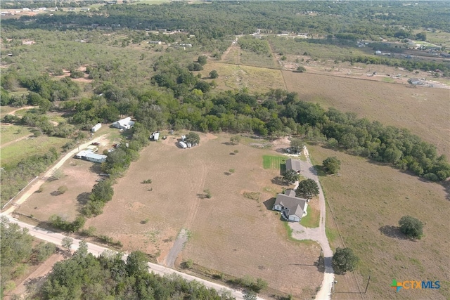 bird's eye view with a rural view