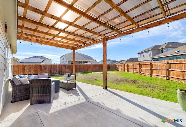 view of patio with an outdoor living space