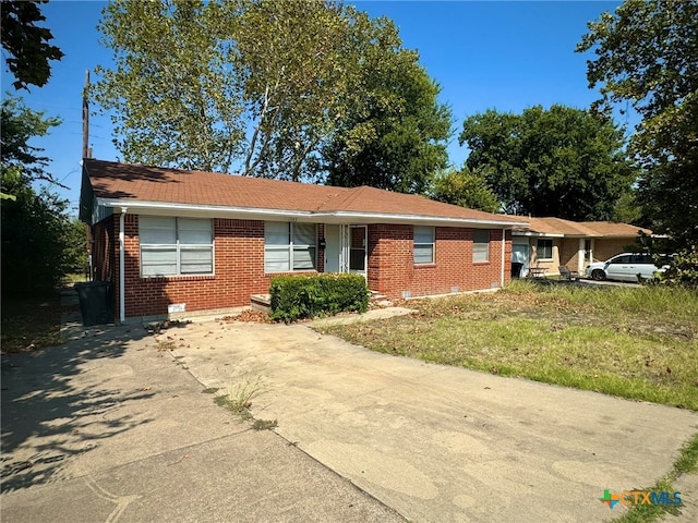 view of single story home