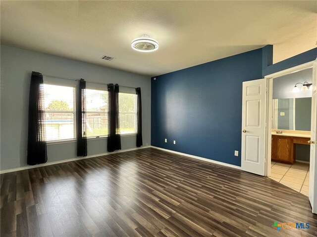 interior space with hardwood / wood-style floors