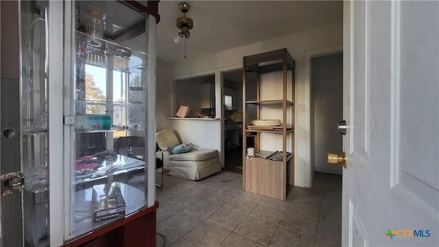 interior space featuring tile patterned flooring