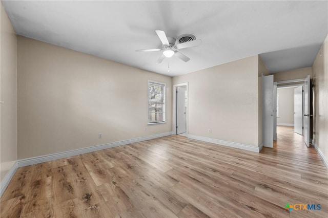 3610 Sierra Blanca Blvd, Temple, TX 76502 - unfurnished bedroom with light wood finished floors, baseboards, and a ceiling fan