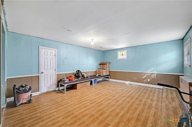 playroom featuring wood-type flooring