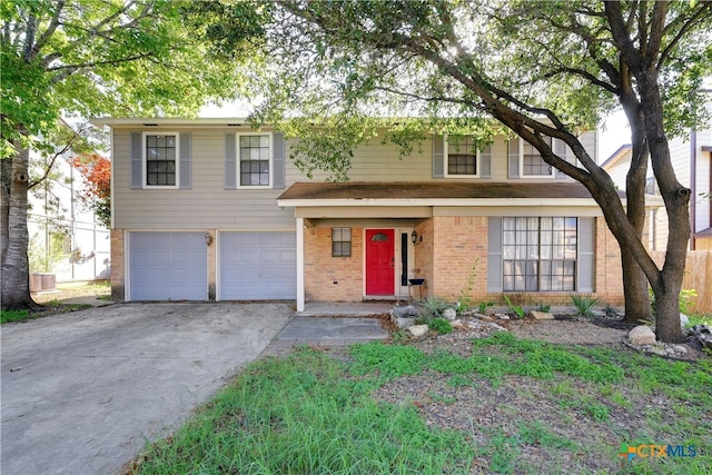 view of front of house with a garage