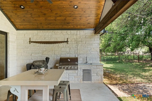 1306 Crystal Spgs, Salado, TX 76571 - view of patio with a sink and outdoor dining space