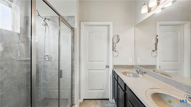 3542 Hurricane Trl, New Braunfels, TX 78130 - full bath featuring a stall shower and double vanity