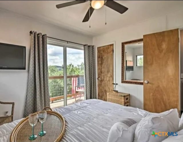 1837 Colleen Dr, Canyon Lake, TX 78133 - bedroom with multiple windows and ceiling fan