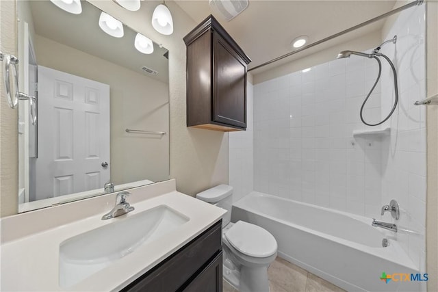 2048 Wigeon Way, Copperas Cove, TX 76522 - bathroom with vanity, shower / tub combination, tile patterned floors, and recessed lighting