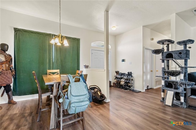1801 Caprock Dr, Killeen, TX 76549 - dining space featuring a chandelier and wood finished floors