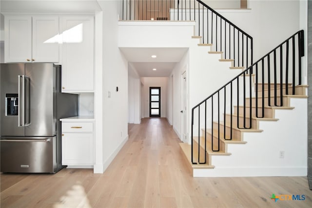 entryway with light wood-type flooring