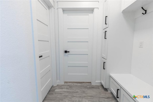 mudroom featuring light wood finished floors