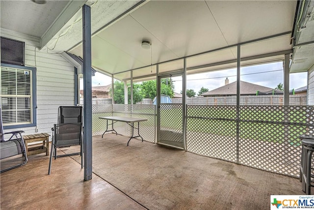 view of sunroom