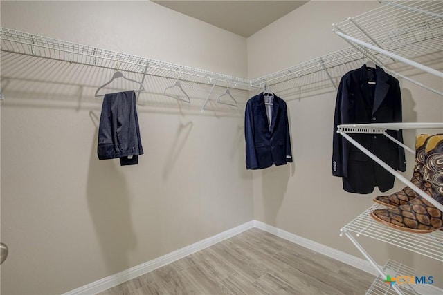 spacious closet with wood finished floors