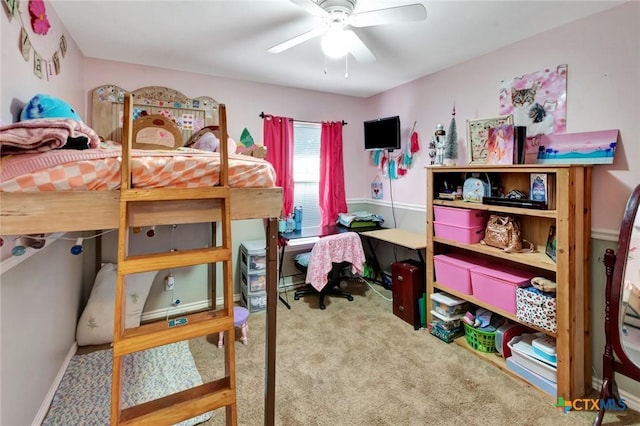 104 Majestic Ln, Victoria, TX 77904 - bedroom with carpet and a ceiling fan
