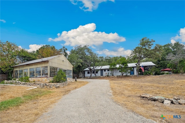 view of single story home