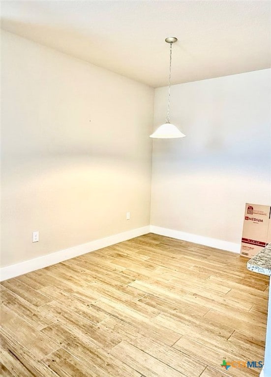 spare room featuring wood-type flooring