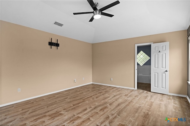 5300 Two Step Pl, Killeen, TX 76542 - unfurnished bedroom with wood finished floors, vaulted ceiling, baseboards, and a ceiling fan