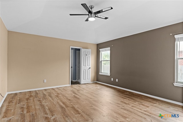 5300 Two Step Pl, Killeen, TX 76542 - empty room featuring a ceiling fan, wood finished floors, and baseboards