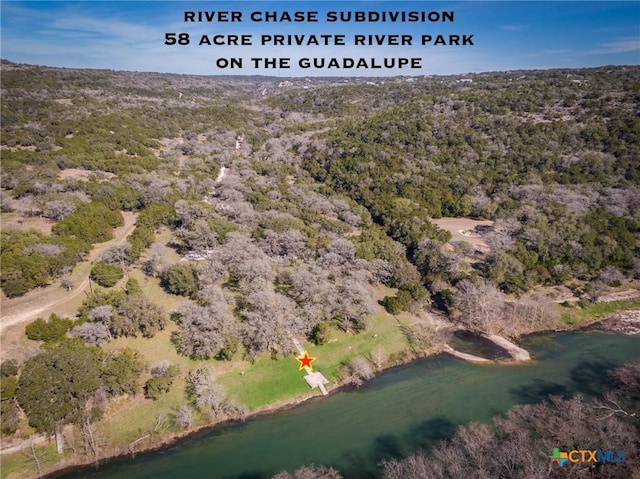 111 Western Oaks, New Braunfels, TX 78132 - birds eye view of property featuring a water view and a view of trees