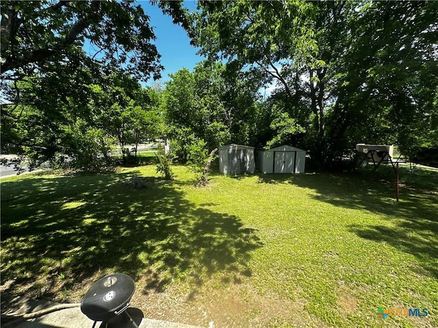 1402 N W S Young Dr, Killeen, TX 76543 - view of grassy yard with a storage unit