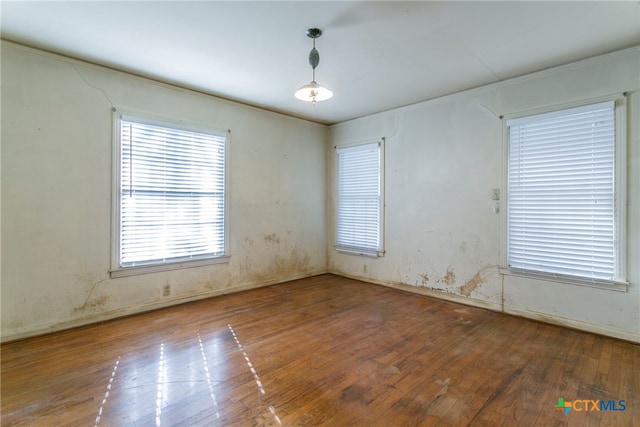 empty room featuring hardwood / wood-style flooring