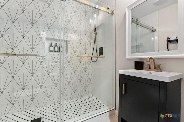 1107 Chesapeake Dr, Austin, TX 78758 - full bath with a stall shower and vanity